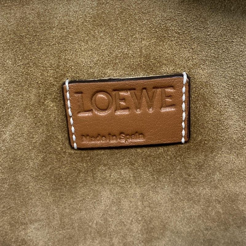 Loewe Clutch Tpouch Ivory Brown Leather