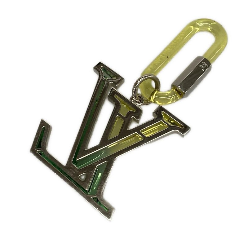 Louis Vuitton Key Holder Bijou Sac LV Prism Yellow Green Silver Keychain