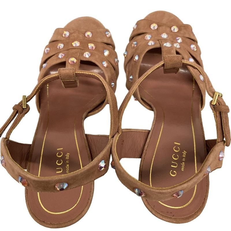 Gucci Sandals 37 Pink Rhinestone