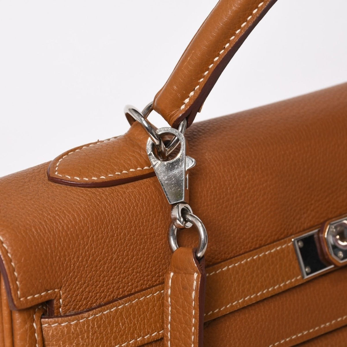 Hermes Kelly 35 Handbag Retourne Togo Gold Silver — view 4