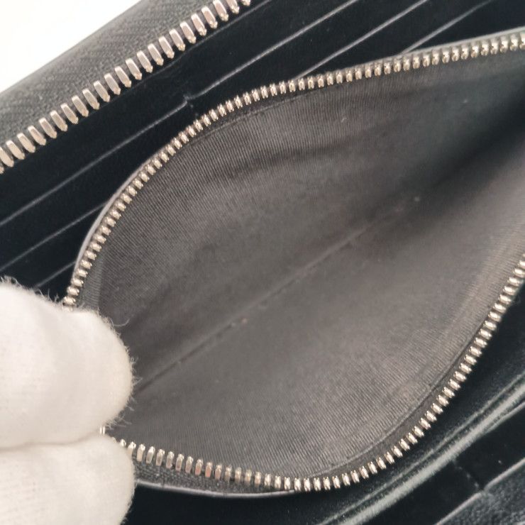 Balenciaga Wallet Everyday Black Leather Logo Zip Around