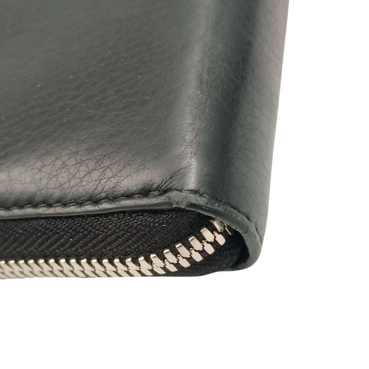 Balenciaga Wallet Everyday Black Leather Logo Zip Around