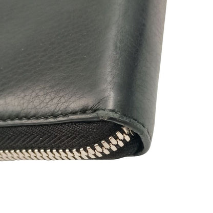Balenciaga Wallet Everyday Black Leather Logo Zip Around