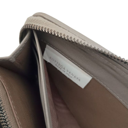 Bottega Veneta Wallet Intrecciato Gray Leather Zip Around