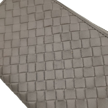 Bottega Veneta Wallet Intrecciato Gray Leather Zip Around