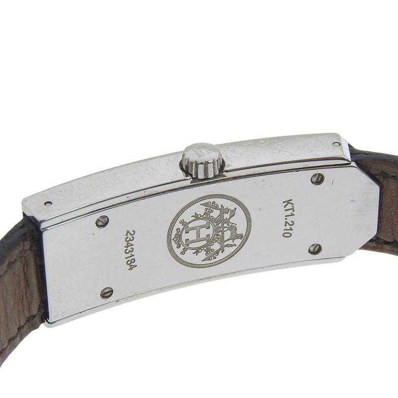 Hermes Kelly 2 Stainless Steel Quartz Analog Display White Dial Watch Handbag