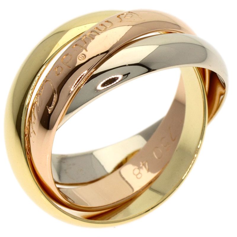 Cartier Trinity 48 Ring 18k Yellow Gold 18k White Pink