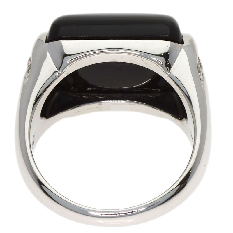 Bvlgari Muza Diamond Onyx Ring 18k White Gold