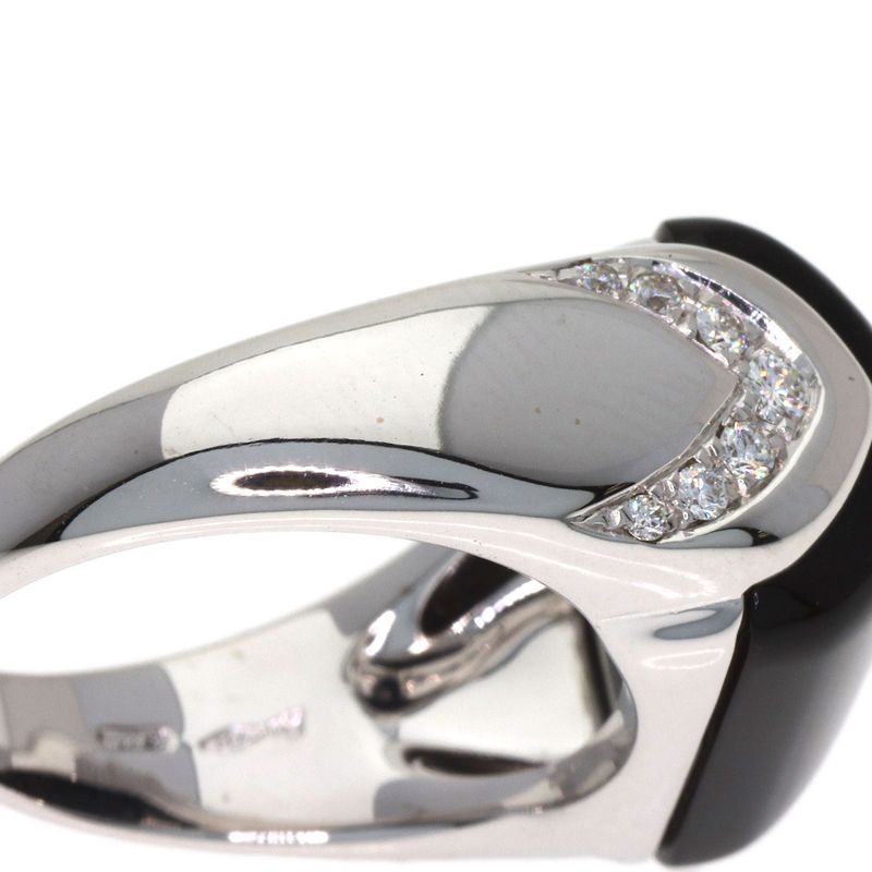 Bvlgari Muza Diamond Onyx Ring 18k White Gold