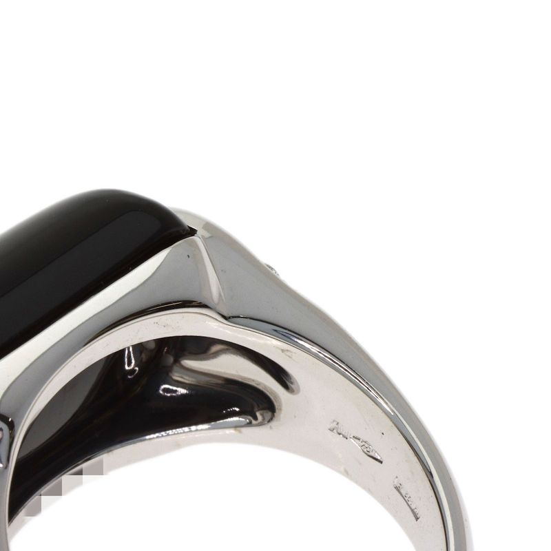 Bvlgari Muza Diamond Onyx Ring 18k White Gold