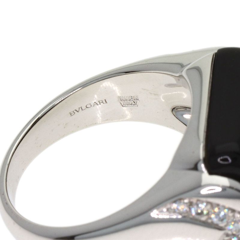 Bvlgari Muza Diamond Onyx Ring 18k White Gold