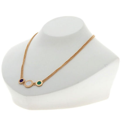 Bvlgari Malachite Scallop Light Shell Necklace 18k Pink Gold