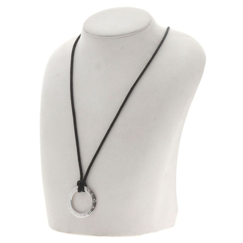 Bvlgari Logo Circle Necklace 18k White Gold
