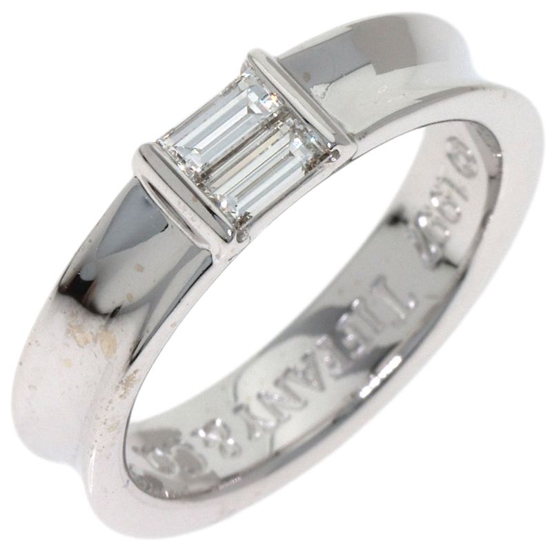 Tiffany & Co Stacking Band Diamond Ring 18k White Gold