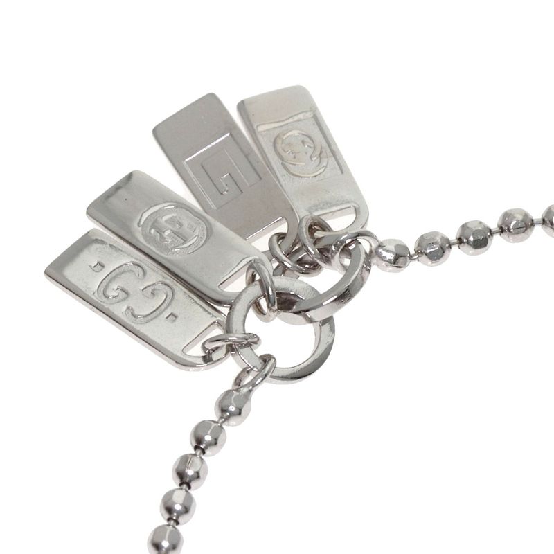 Gucci Logo Plate Bracelet 18k White Gold