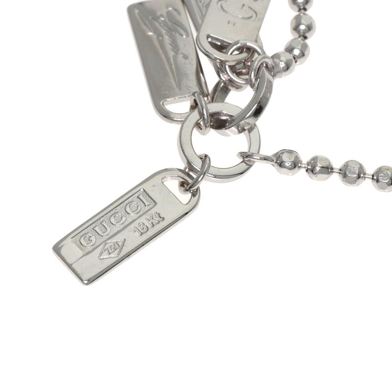 Gucci Logo Plate Bracelet 18k White Gold