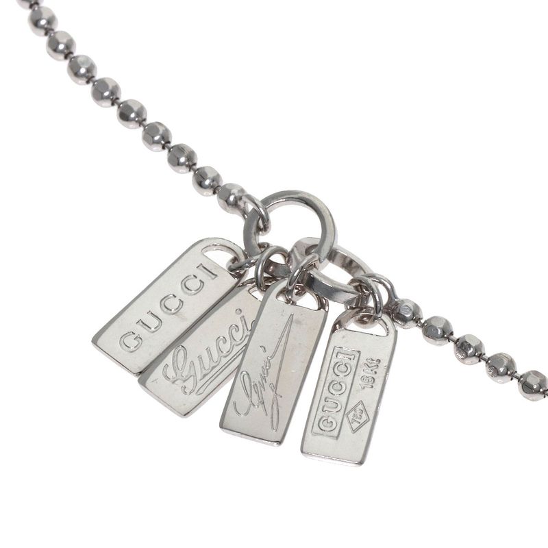 Gucci Logo Plate Bracelet 18k White Gold