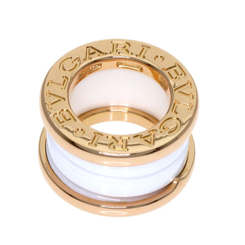 Bvlgari White Ceramic Pendant Top 18k Pink Gold