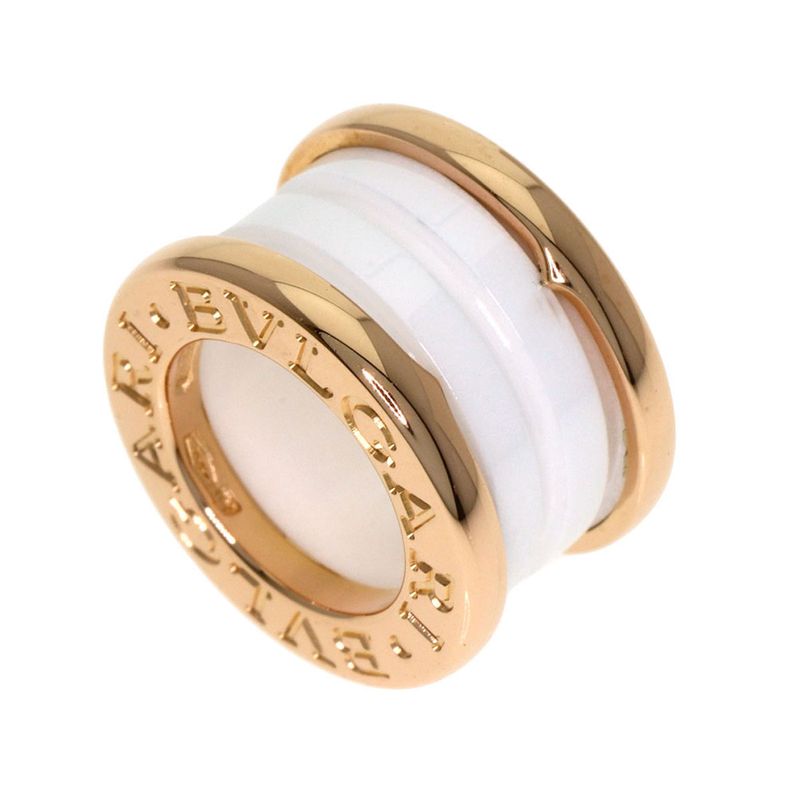 Bvlgari White Ceramic Pendant Top 18k Pink Gold