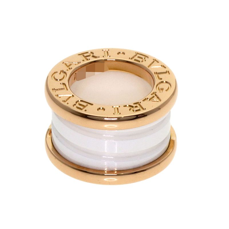 Bvlgari White Ceramic Pendant Top 18k Pink Gold