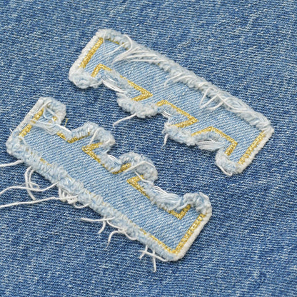 Chanel Denim Skirt Metiers D'art Collection CC Logo Patchwork — view 5