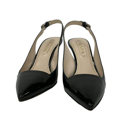 Prada Sandals 34 Dark Navy Black Leather