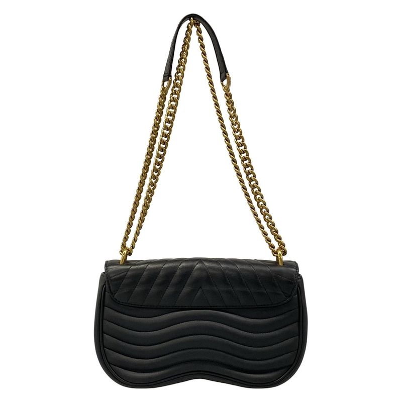 Louis Vuitton Shoulder Bag New Wave Chain Noir Black Leather