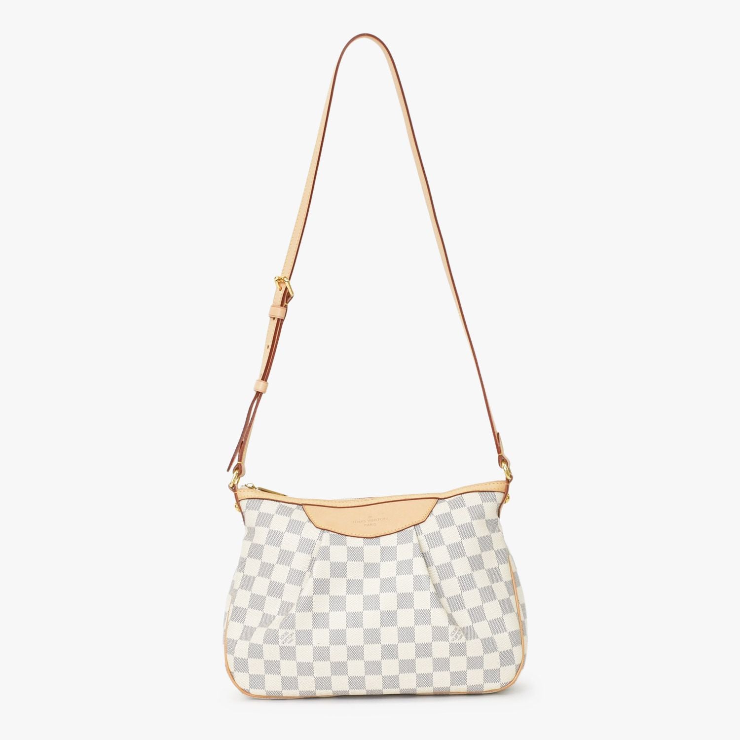 Louis Vuitton Siracusa PM Shoulder Bag Damier Azur Canvas White Beige — view 2
