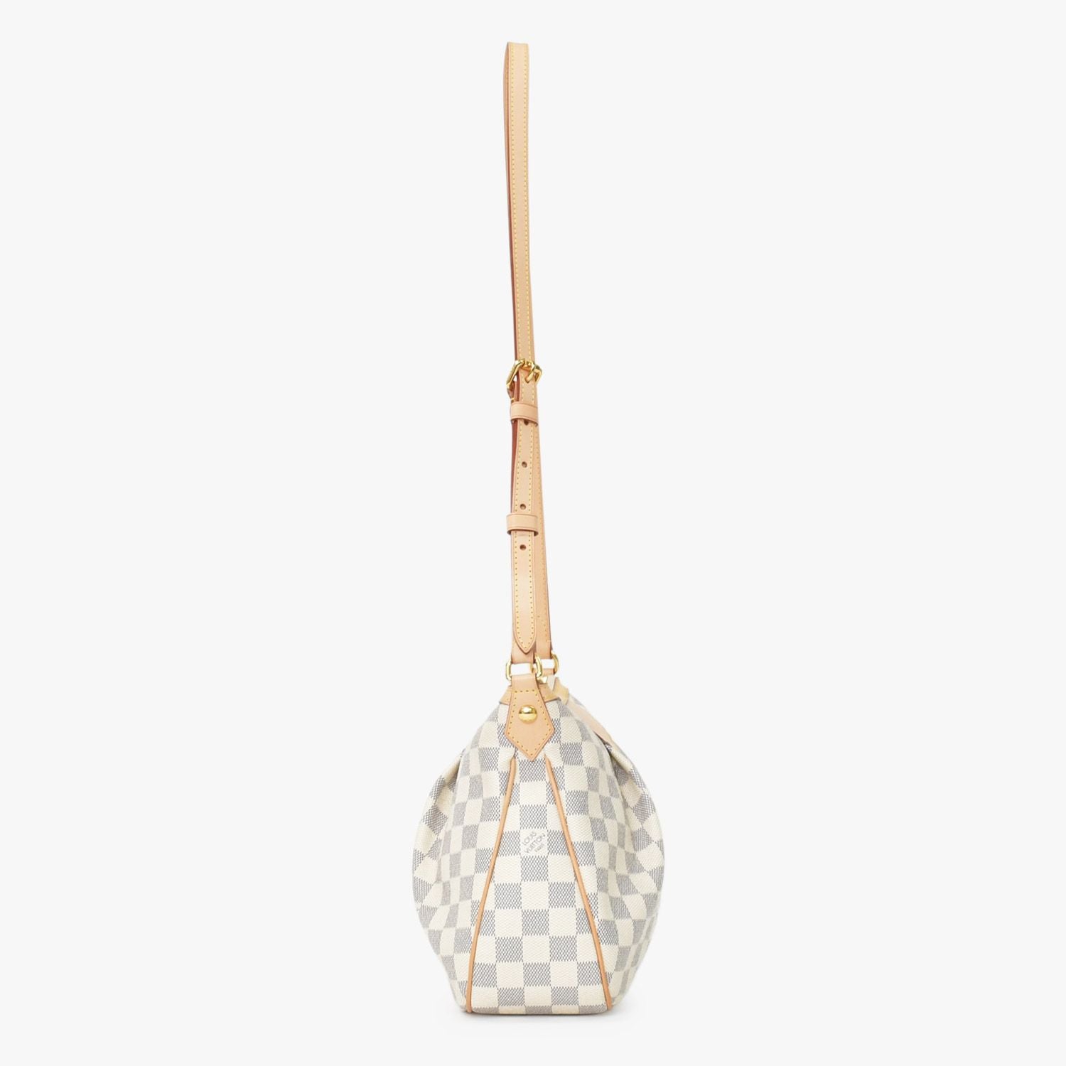 Louis Vuitton Siracusa PM Shoulder Bag Damier Azur Canvas White Beige — view 5
