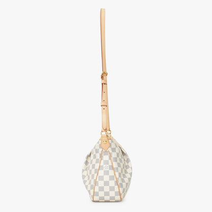 Louis Vuitton Siracusa PM Shoulder Bag Damier Azur Canvas White Beige — view 5