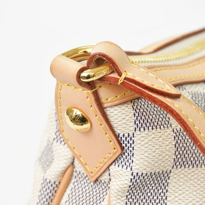 Louis Vuitton Siracusa PM Shoulder Bag Damier Azur Canvas White Beige — view 8
