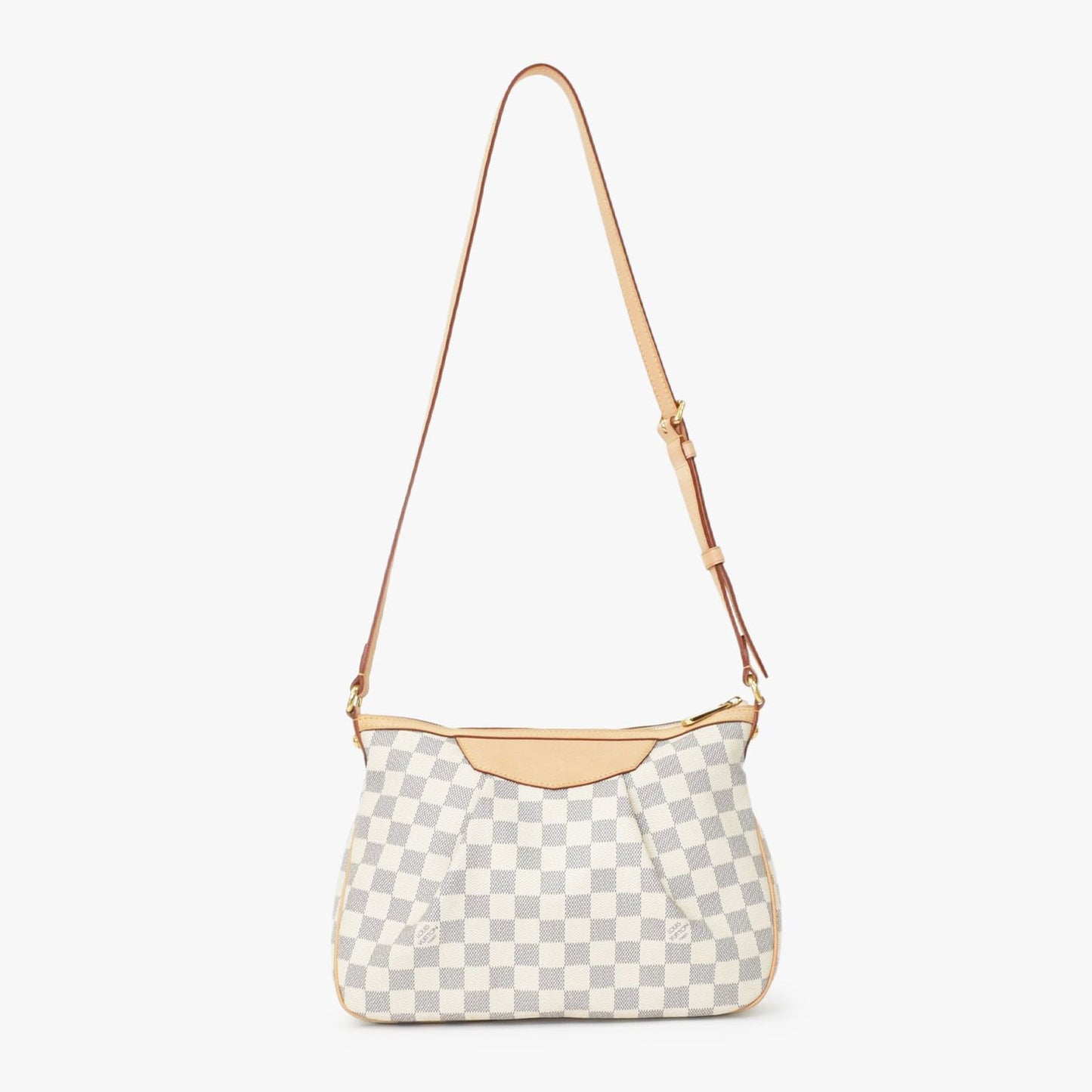 Louis Vuitton Siracusa PM Shoulder Bag Damier Azur Canvas White Beige — view 4