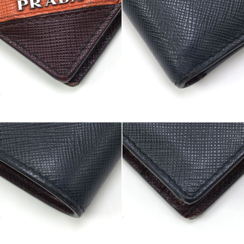 Prada Bifold Billfold Navy Wallet
