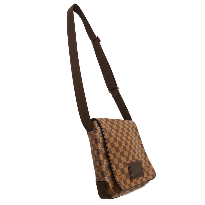 Louis Vuitton Shoulder Bag Damier Canvas Brooklyn PM Brown Crossbody Flap Type