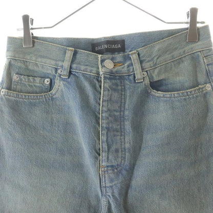 Balenciaga Distressed Straight Denim Pants Jeans Indigo