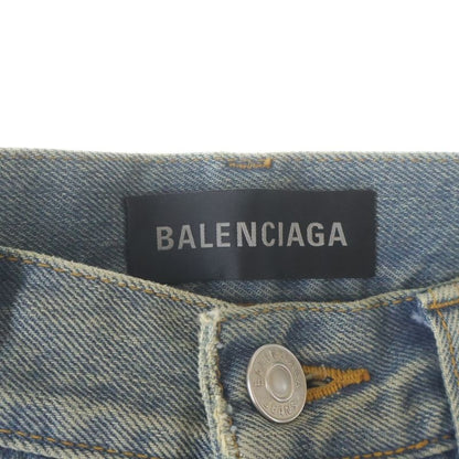 Balenciaga Distressed Straight Denim Pants Jeans Indigo