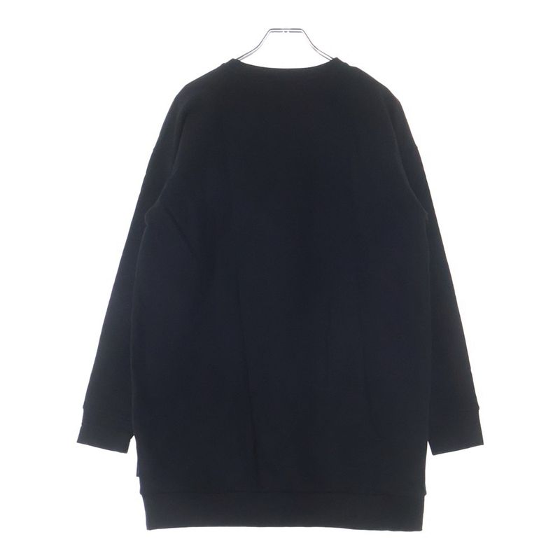 Moncler Logo Embroidery Crew Neck Pullover Sweatshirt Trainer Black Kids Sweater