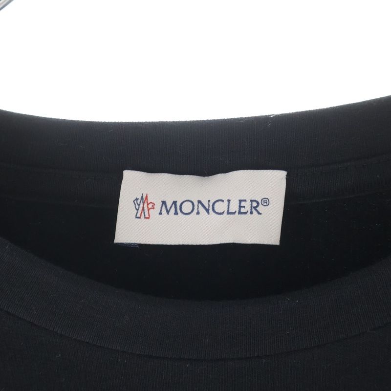 Moncler Logo Embroidery Crew Neck Pullover Sweatshirt Trainer Black Kids Sweater