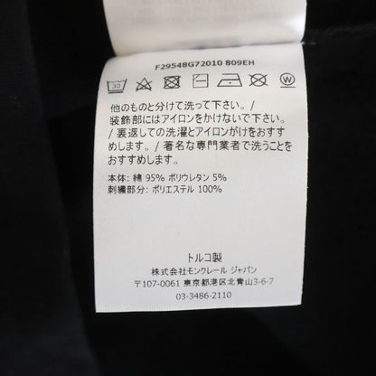 Moncler Logo Embroidery Crew Neck Pullover Sweatshirt Trainer Black Kids Sweater