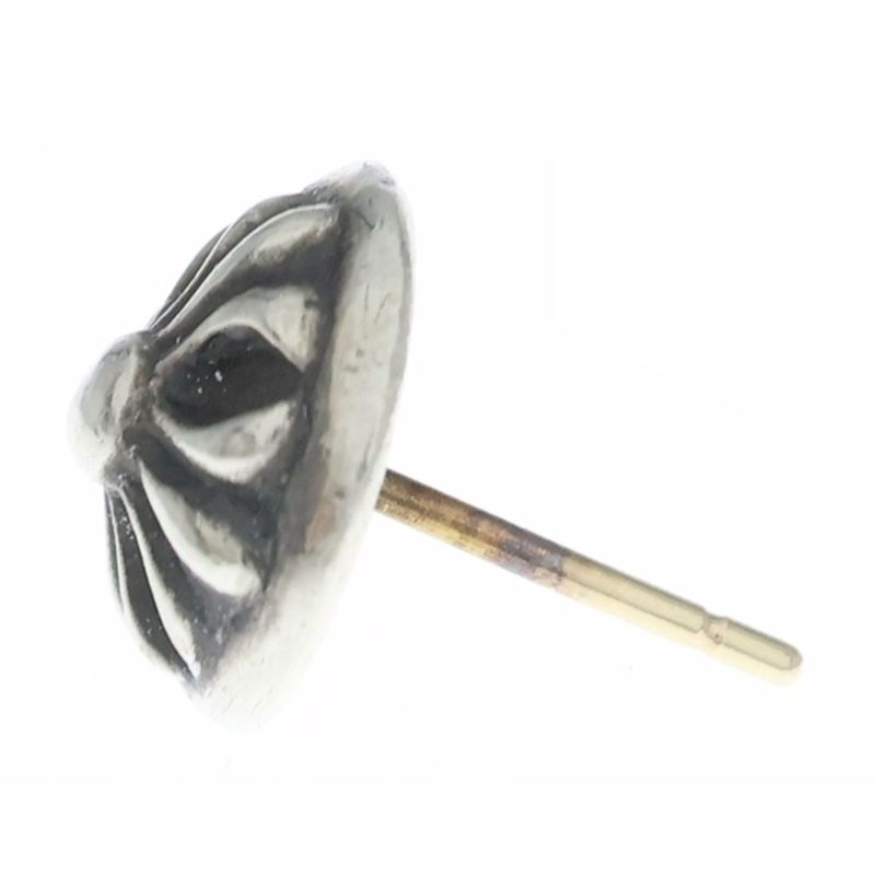 Chrome Hearts Stud Crsbll Cross Ball Earrings Silver