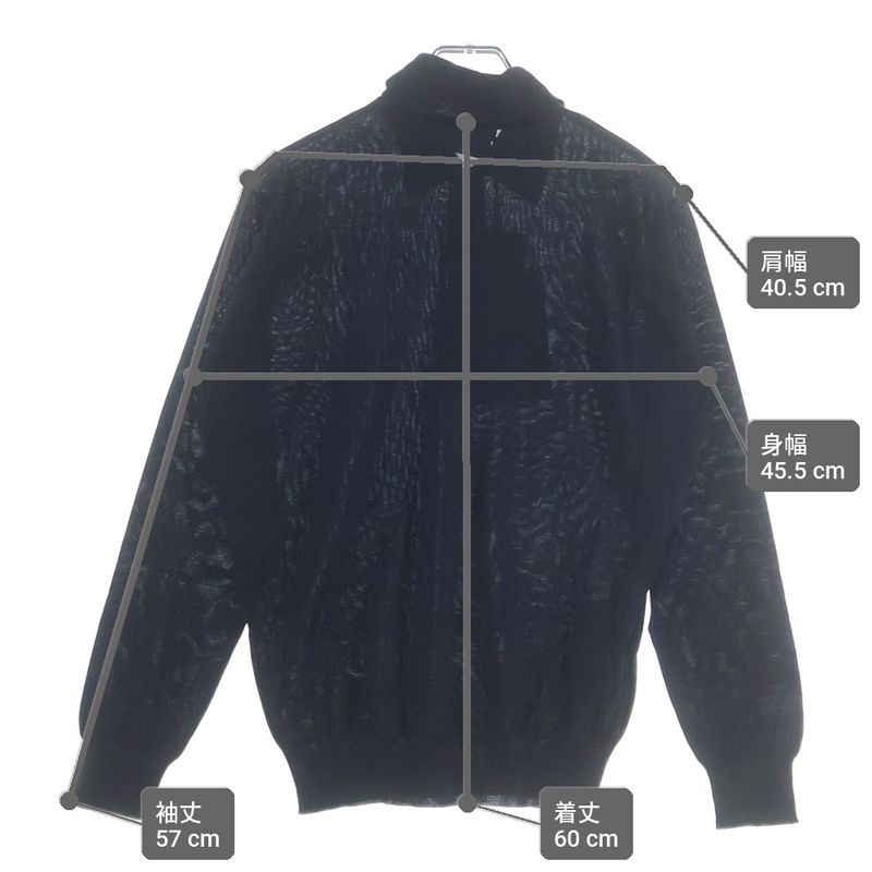 Prada Wool Knit Long Sleeve Polo Shirt Navy