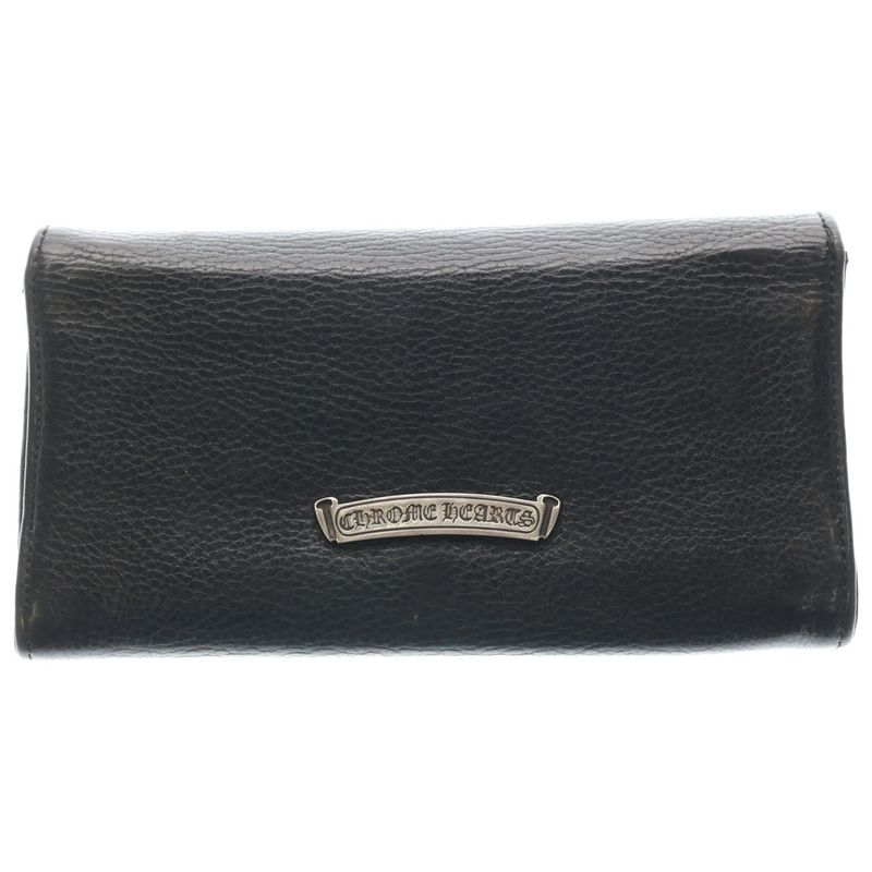 Chrome Hearts Judy Cross Ball Button Leather Wallet Black