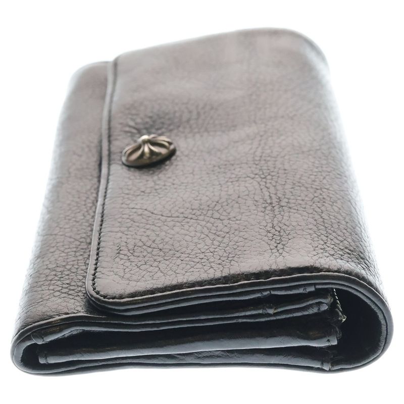 Chrome Hearts Judy Cross Ball Button Leather Wallet Black