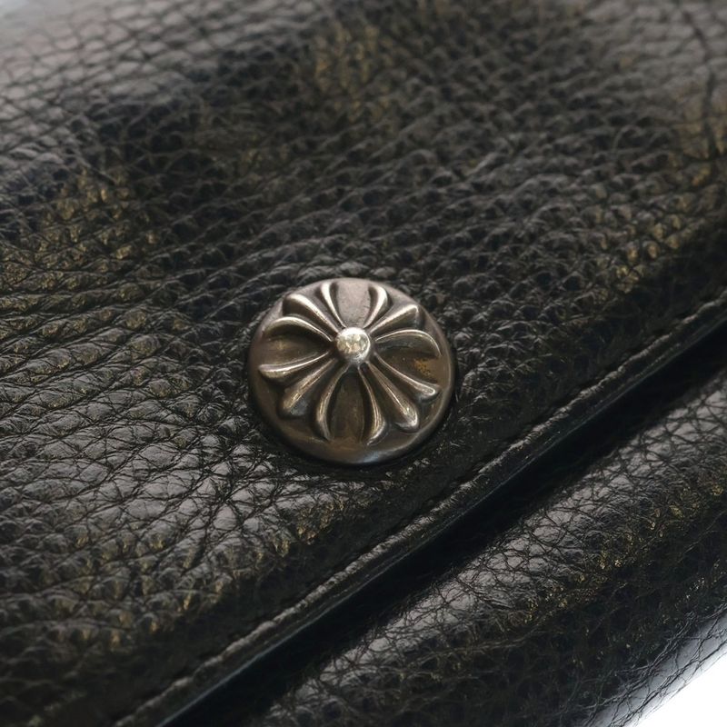 Chrome Hearts Judy Cross Ball Button Leather Wallet Black