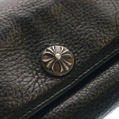 Chrome Hearts Judy Cross Ball Button Leather Wallet Black