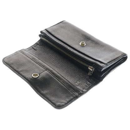 Chrome Hearts Judy Cross Ball Button Leather Wallet Black