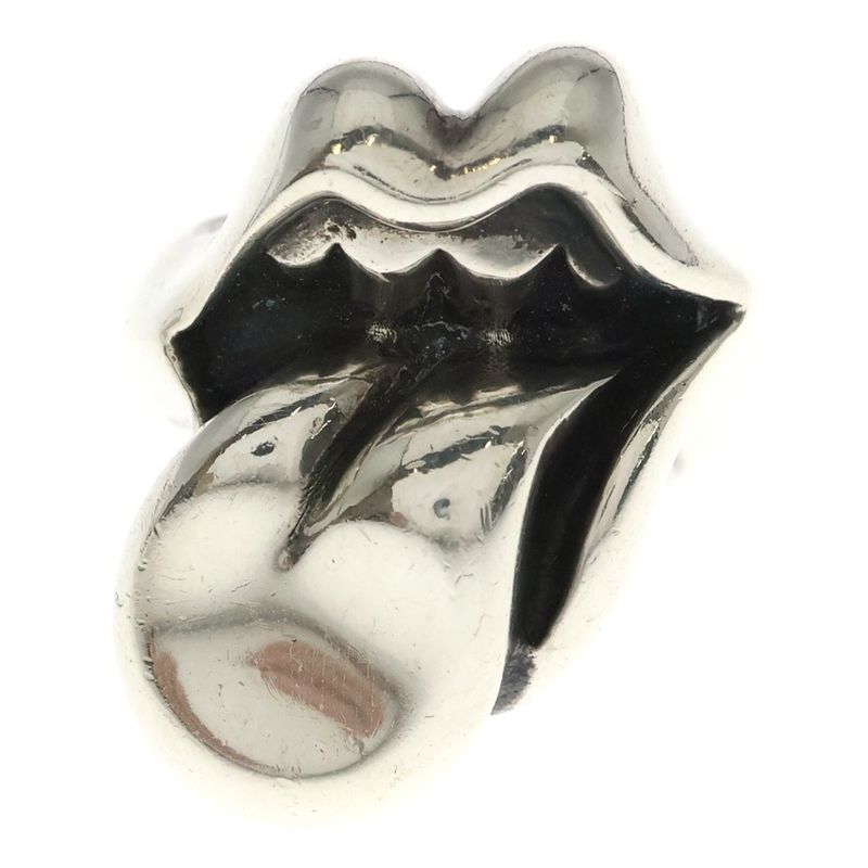 Chrome Hearts Lip Tongue Lg Lip and Tan Large Ring Silver