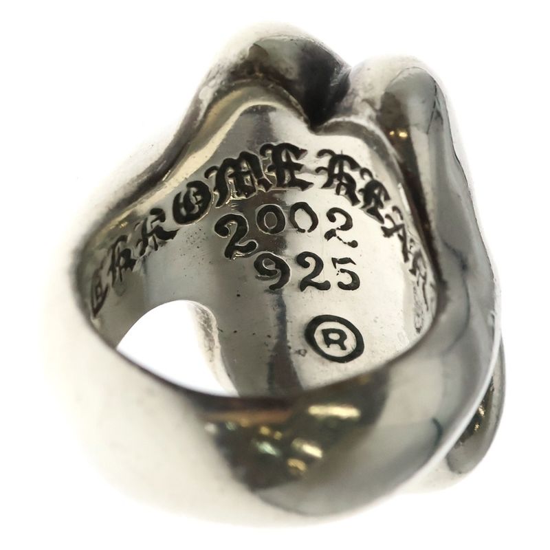 Chrome Hearts Lip Tongue Lg Lip and Tan Large Ring Silver