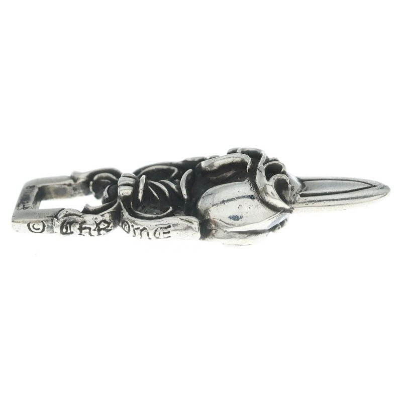 Chrome Hearts Dagger Heart Pendant Top Silver