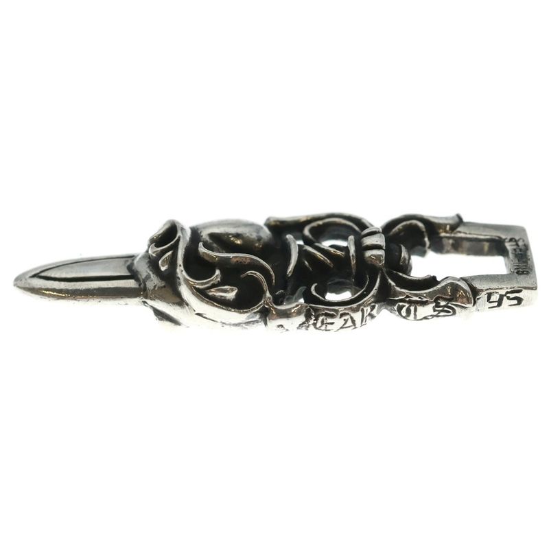 Chrome Hearts Dagger Heart Pendant Top Silver